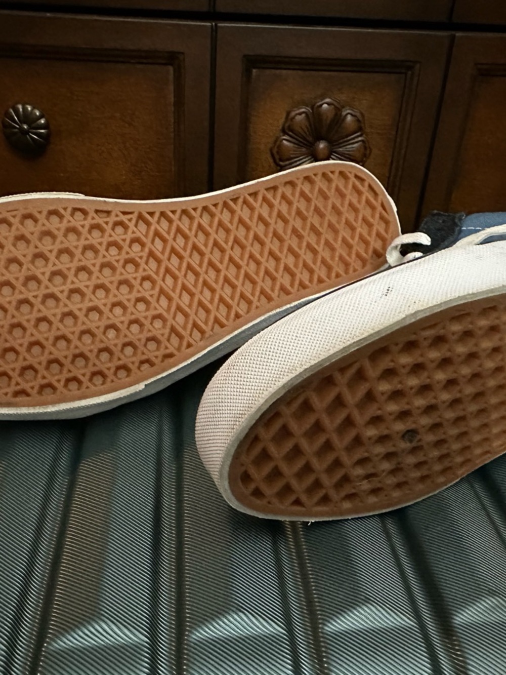 Vans Blue and Black Low-Top Skate Sneakers with White Stripe, Never worn! - Picture 3 of 4